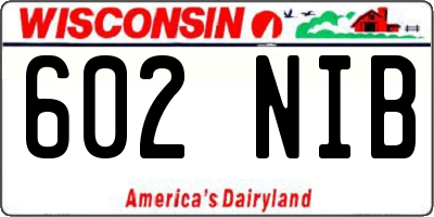 WI license plate 602NIB