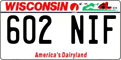 WI license plate 602NIF