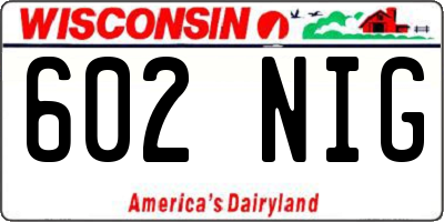 WI license plate 602NIG