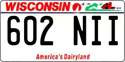 WI license plate 602NII