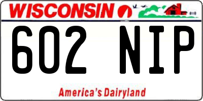 WI license plate 602NIP