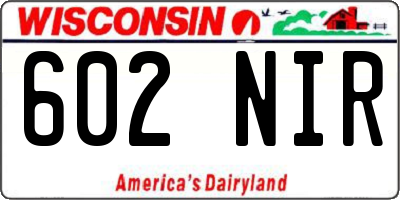 WI license plate 602NIR