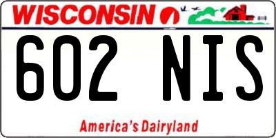 WI license plate 602NIS