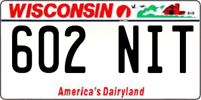 WI license plate 602NIT