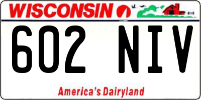 WI license plate 602NIV