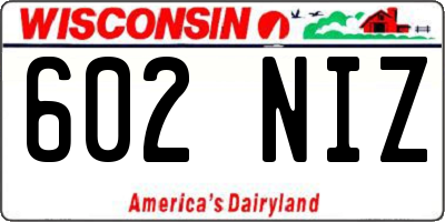 WI license plate 602NIZ