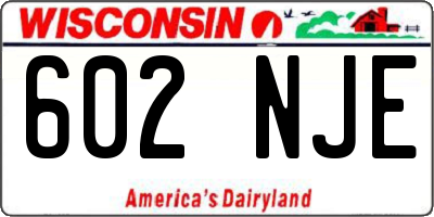 WI license plate 602NJE