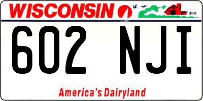 WI license plate 602NJI