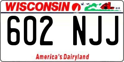 WI license plate 602NJJ