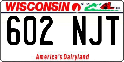 WI license plate 602NJT