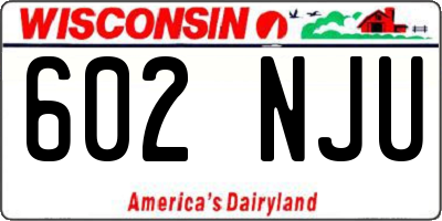 WI license plate 602NJU