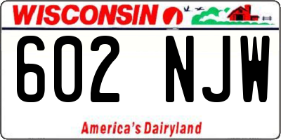 WI license plate 602NJW