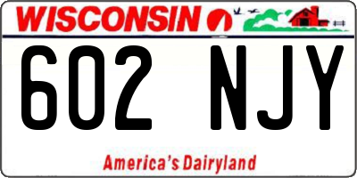 WI license plate 602NJY