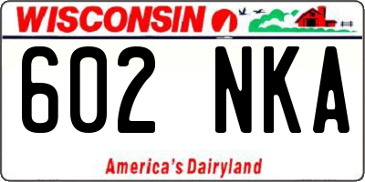WI license plate 602NKA