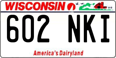 WI license plate 602NKI