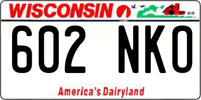 WI license plate 602NKO