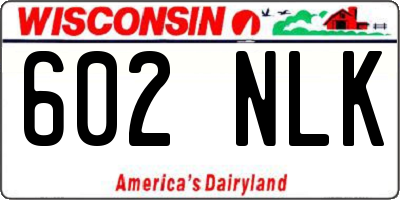 WI license plate 602NLK