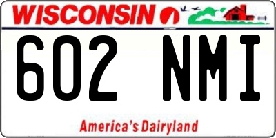 WI license plate 602NMI