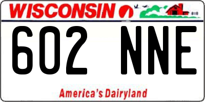 WI license plate 602NNE