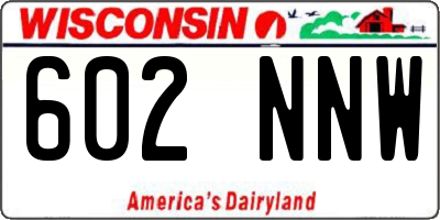 WI license plate 602NNW