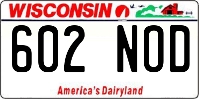 WI license plate 602NOD