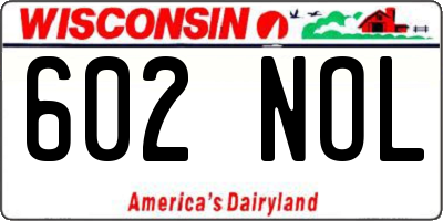 WI license plate 602NOL