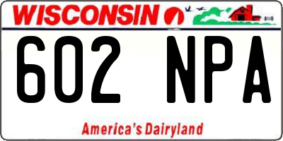WI license plate 602NPA