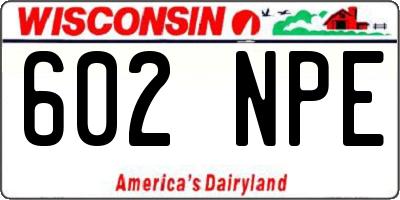 WI license plate 602NPE