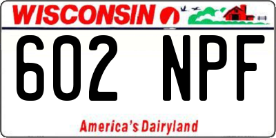 WI license plate 602NPF