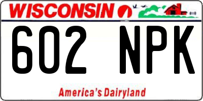 WI license plate 602NPK