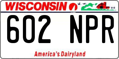 WI license plate 602NPR