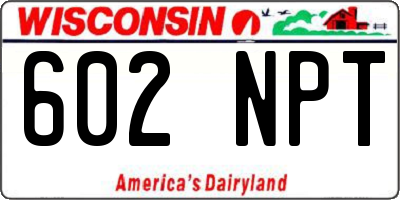 WI license plate 602NPT