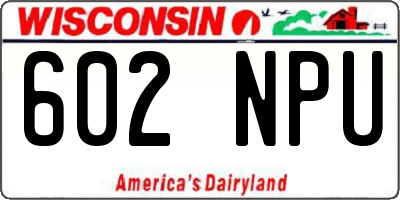 WI license plate 602NPU