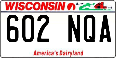 WI license plate 602NQA