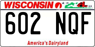 WI license plate 602NQF