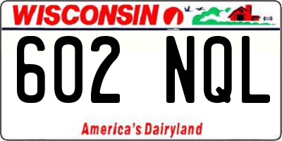 WI license plate 602NQL