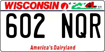 WI license plate 602NQR