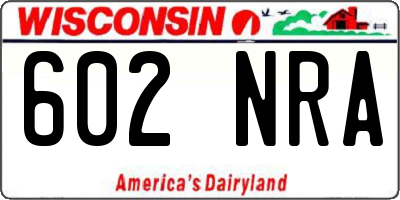 WI license plate 602NRA