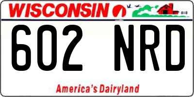 WI license plate 602NRD