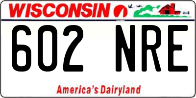 WI license plate 602NRE