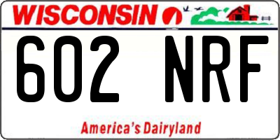WI license plate 602NRF