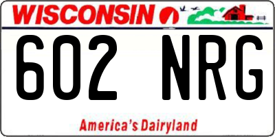 WI license plate 602NRG