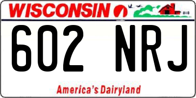 WI license plate 602NRJ