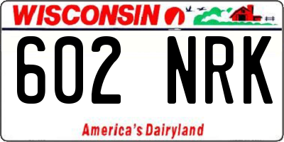 WI license plate 602NRK