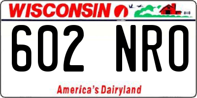 WI license plate 602NRO