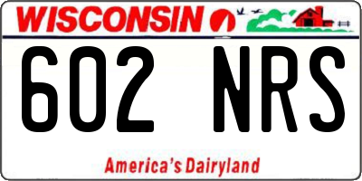 WI license plate 602NRS