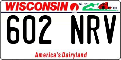 WI license plate 602NRV