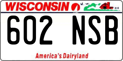 WI license plate 602NSB