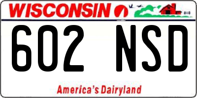 WI license plate 602NSD