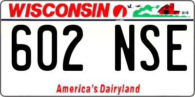 WI license plate 602NSE